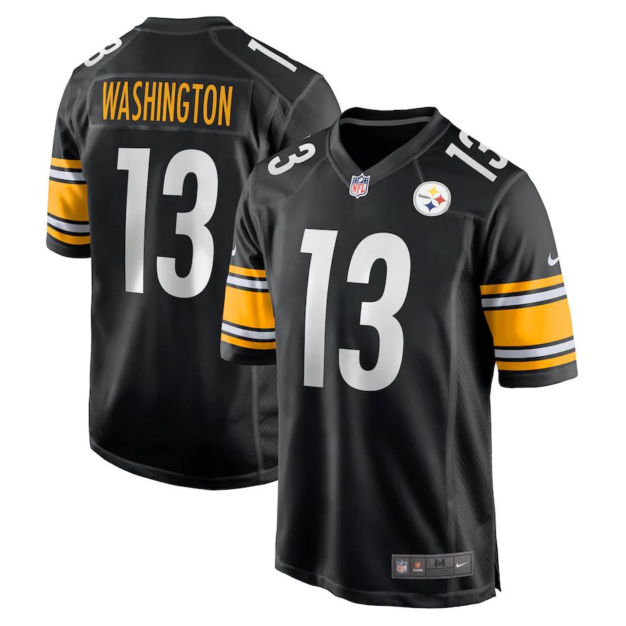 Men Pittsburgh Steelers 13 James Washington Nike Black Game NFL Jersey